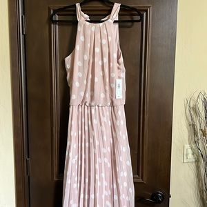 Formal Light Pink Polka Dot Dress